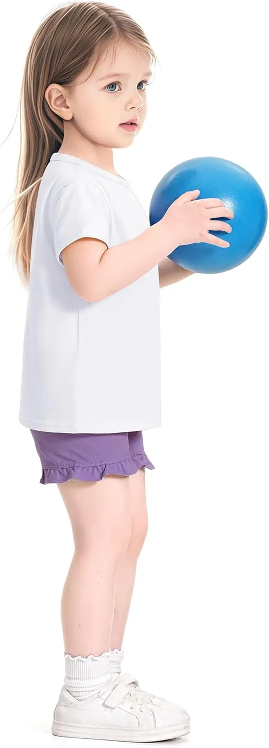 3 Pack Baby Girls Short Sleeve T-Shirts Toddler Pleated Crew Neck Shirts Cotton Tee Tops Summer Clothes Size 18M-5T