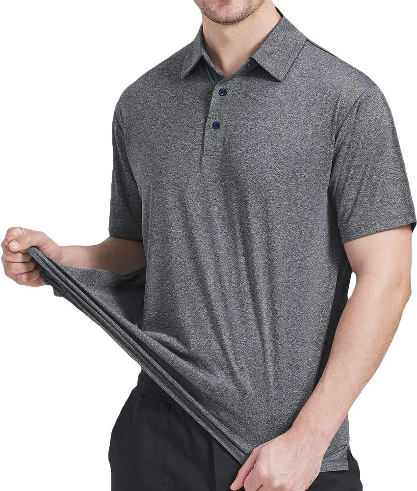 3 Pack Polo Shirts for Men Dry Fit Performance Short Sleeve Golf Polo Shirts