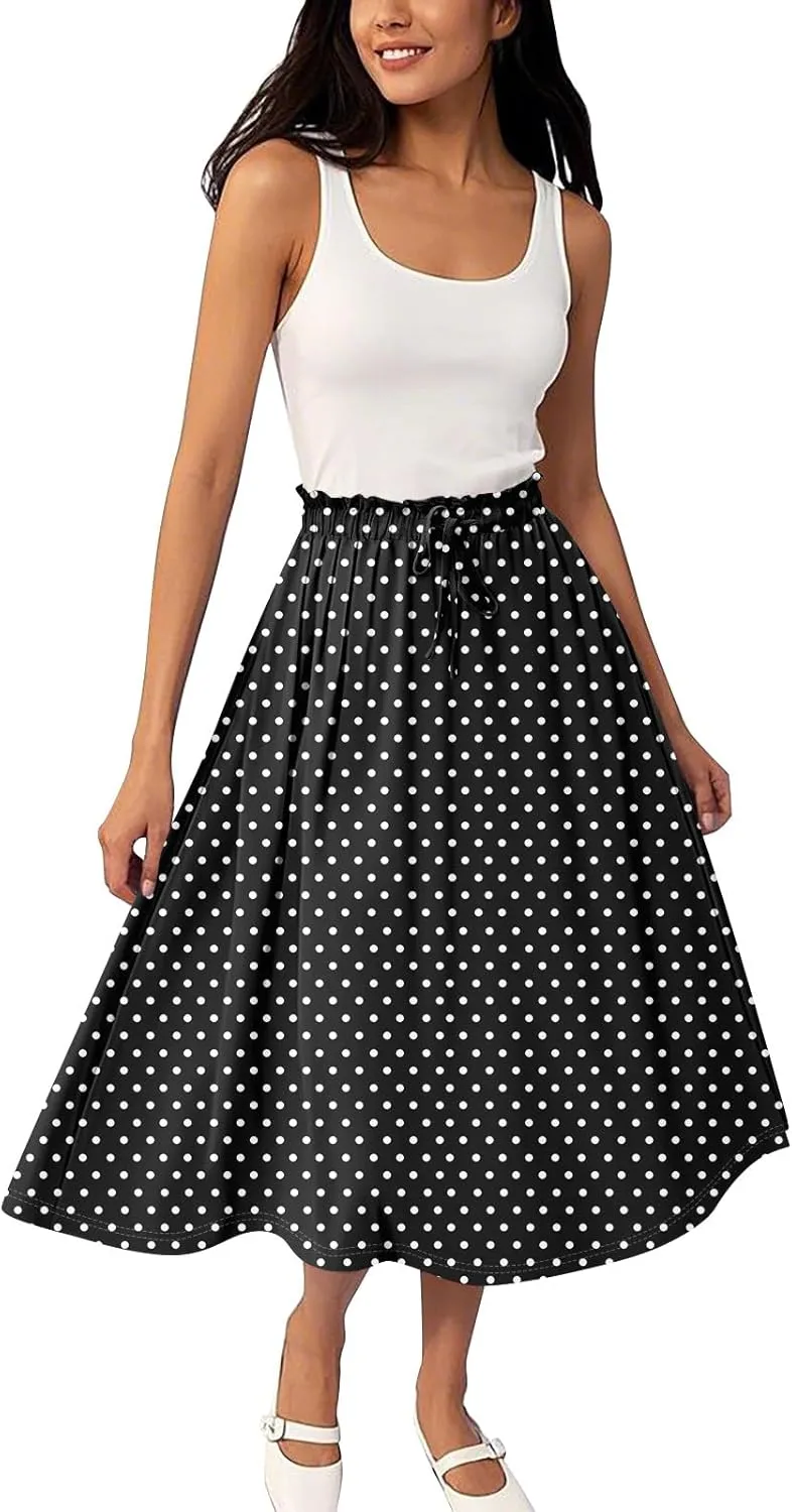 A Line Skirts for Women High Waist Flowy Maxi Skirt Long Bohemian Summer Style