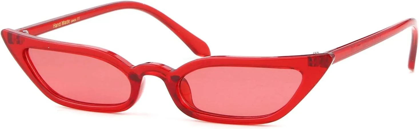 ADE WU Retro Cat eye Sunglasses for Women Cute Small Narrow Skinny Sexy 50s 60s Stylish Cateye Sun Glasses