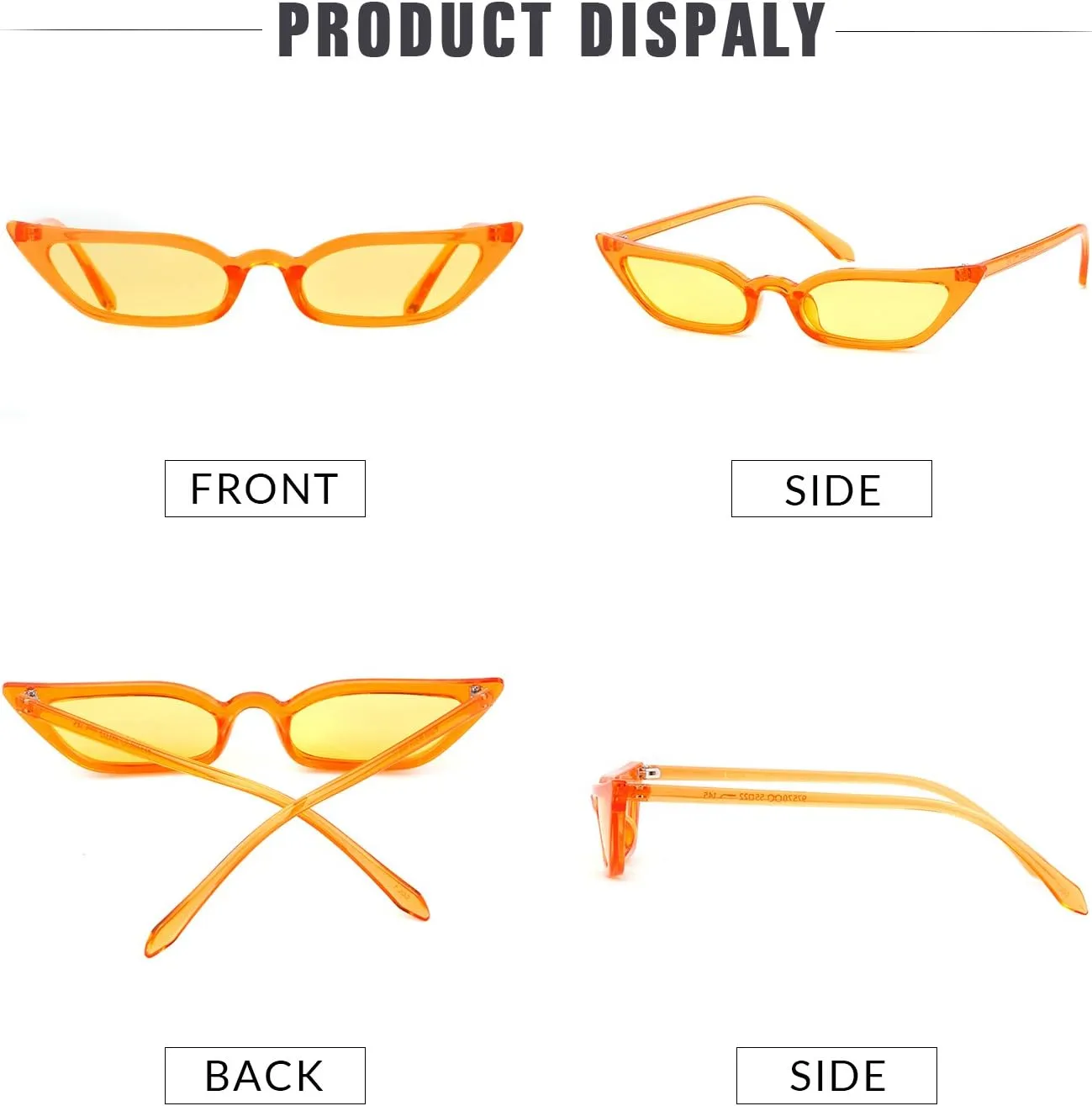 ADE WU Retro Cat eye Sunglasses for Women Cute Small Narrow Skinny Sexy 50s 60s Stylish Cateye Sun Glasses