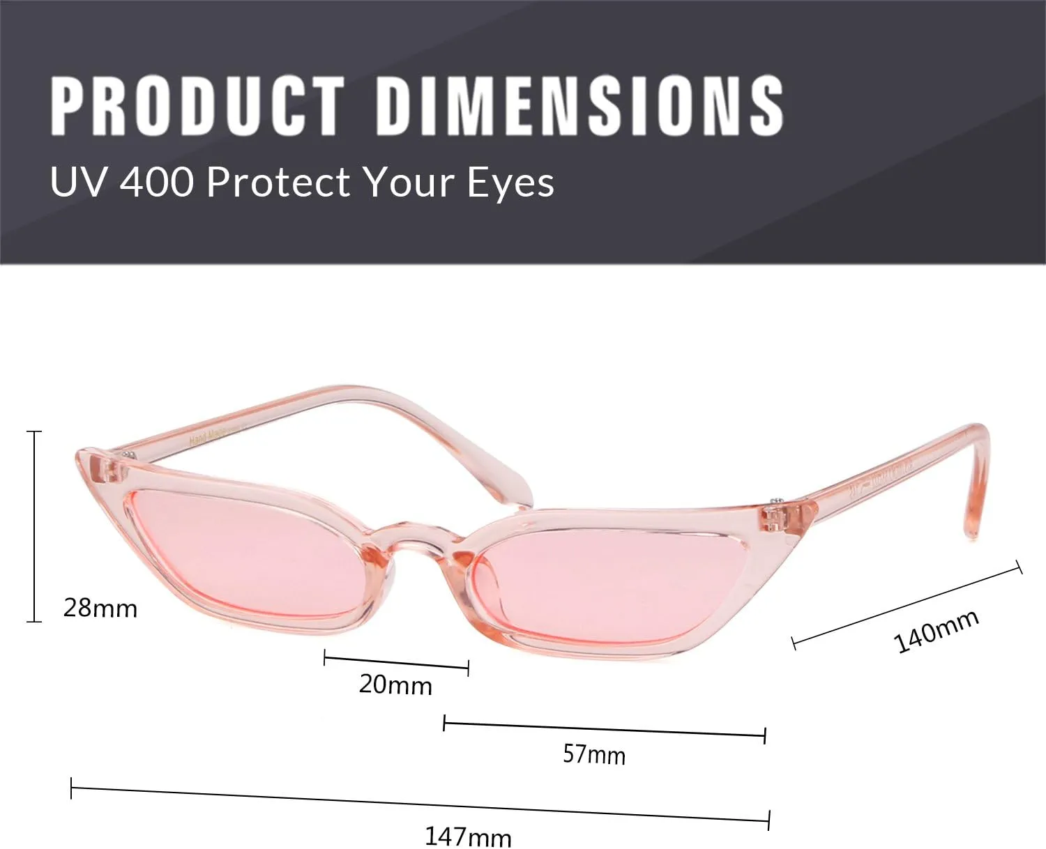 ADE WU Retro Cat eye Sunglasses for Women Cute Small Narrow Skinny Sexy 50s 60s Stylish Cateye Sun Glasses