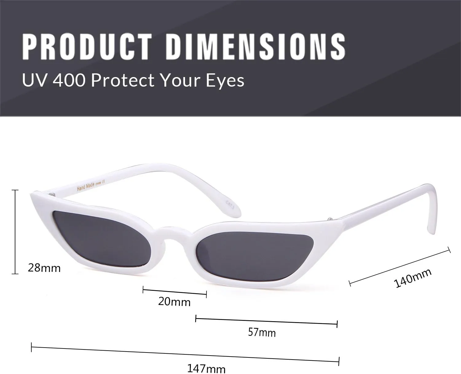 ADE WU Retro Cat eye Sunglasses for Women Cute Small Narrow Skinny Sexy 50s 60s Stylish Cateye Sun Glasses