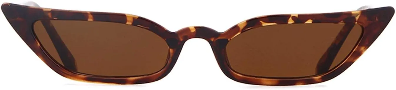 ADE WU Retro Cat eye Sunglasses for Women Cute Small Narrow Skinny Sexy 50s 60s Stylish Cateye Sun Glasses