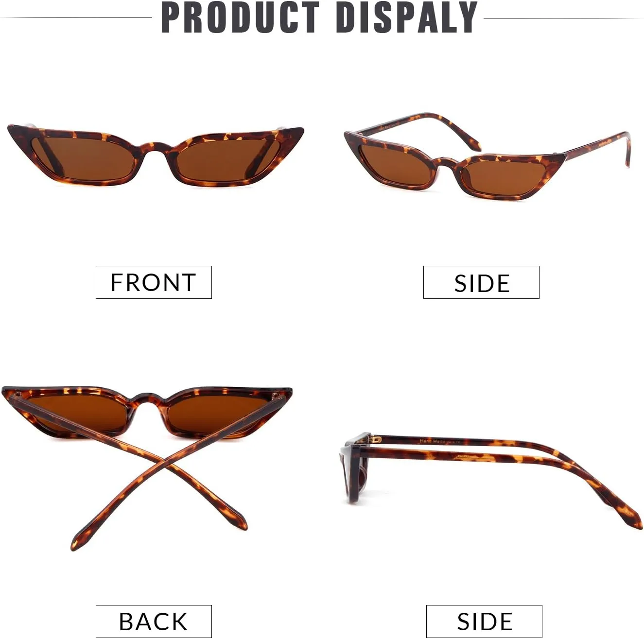 ADE WU Retro Cat eye Sunglasses for Women Cute Small Narrow Skinny Sexy 50s 60s Stylish Cateye Sun Glasses