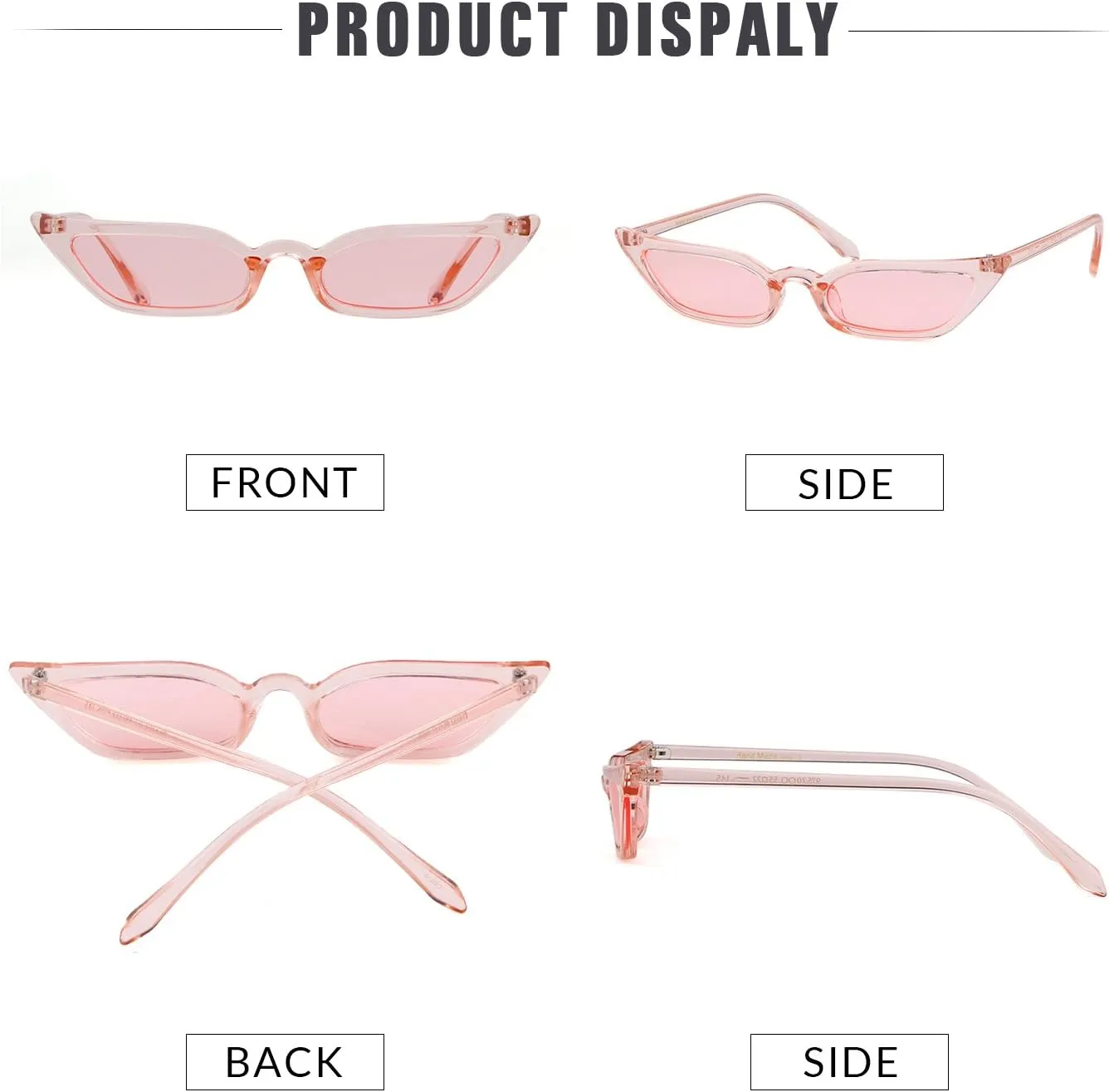 ADE WU Retro Cat eye Sunglasses for Women Cute Small Narrow Skinny Sexy 50s 60s Stylish Cateye Sun Glasses