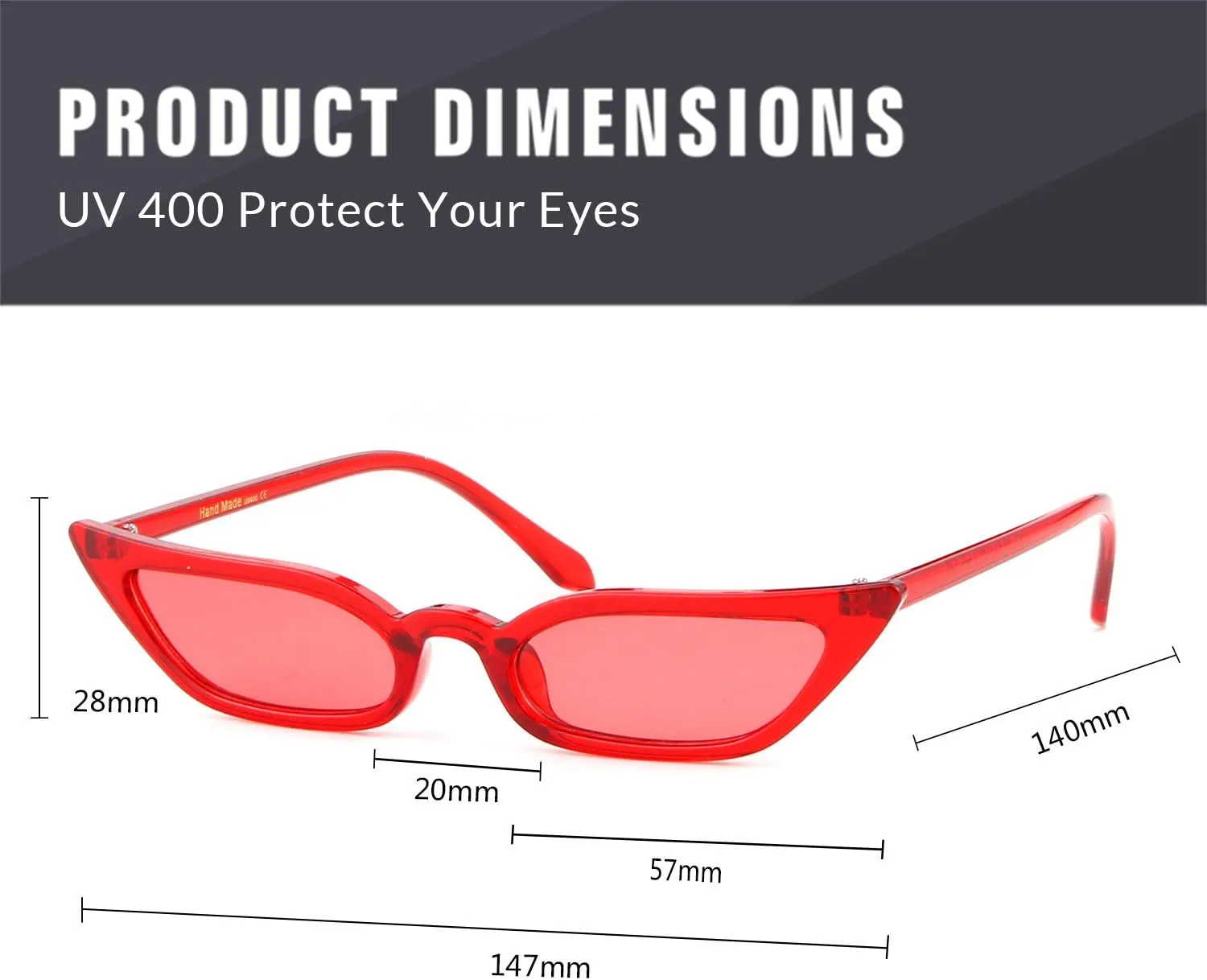 ADE WU Retro Cat eye Sunglasses for Women Cute Small Narrow Skinny Sexy 50s 60s Stylish Cateye Sun Glasses