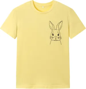 Ainuno Easter Shirts for Boys Girls Summer Short Sleeve Shirts 7-14Y Rabbit Print