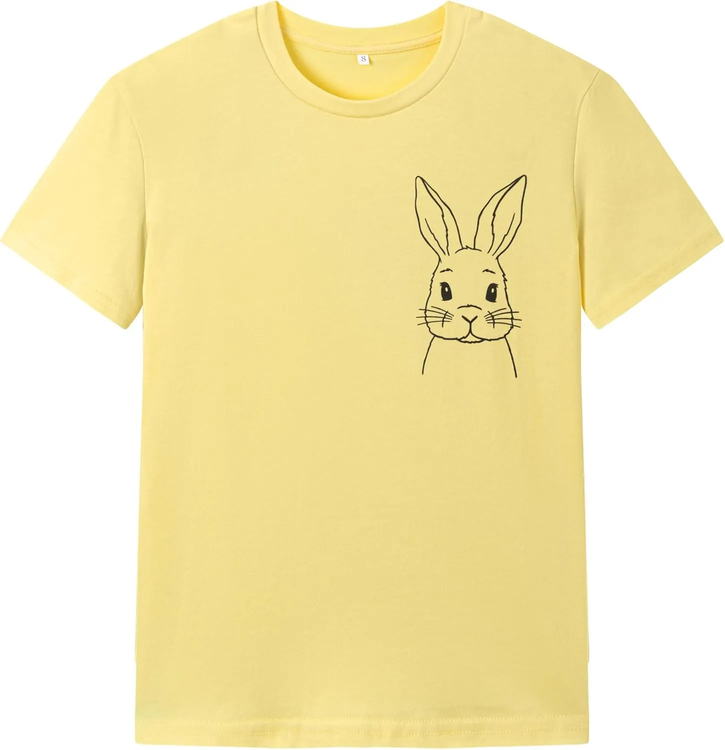 Ainuno Easter Shirts for Boys Girls Summer Short Sleeve Shirts 7-14Y Rabbit Print