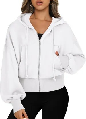 ANRABESS Women's Zip Up Hoodies Cropped Sweatshirts Casual Zip Jackets 2025 Fashion Trendy Spring Summer Outfits