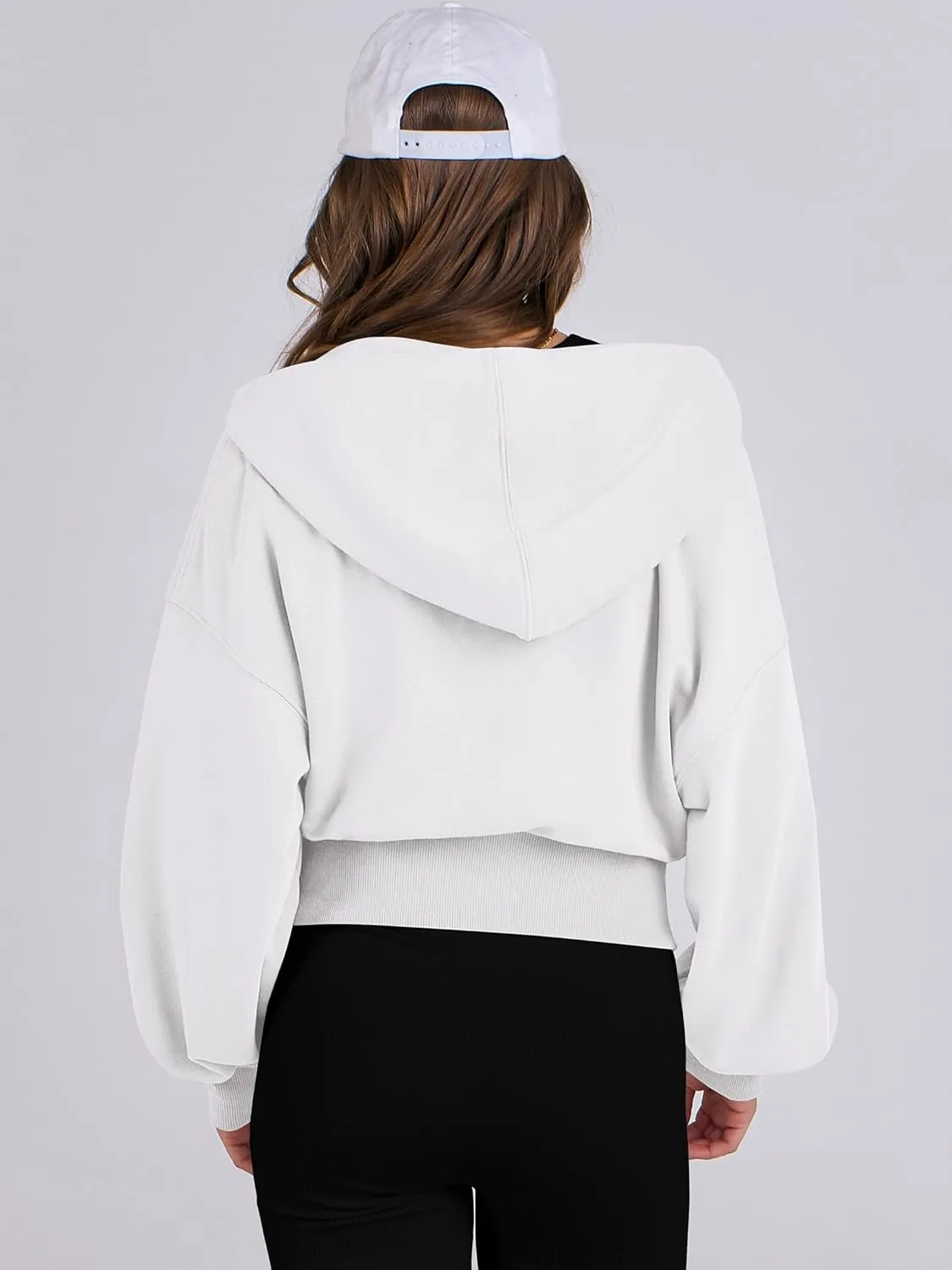 ANRABESS Women's Zip Up Hoodies Cropped Sweatshirts Casual Zip Jackets 2025 Fashion Trendy Spring Summer Outfits