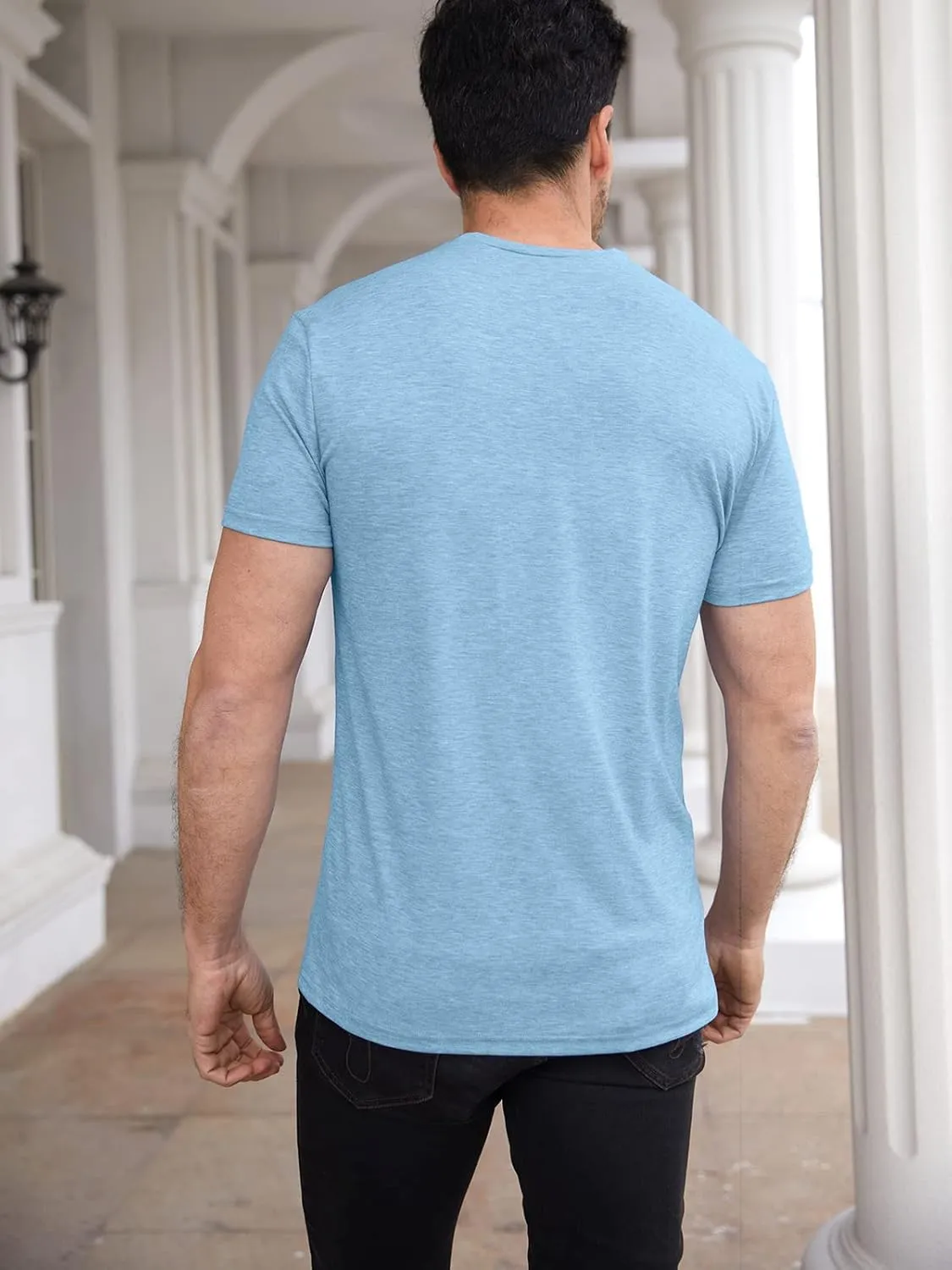 Aoysky Men's Short Sleeve T-Shirts Casual Crew Neck Tee Shirt Summer Soft Tops
