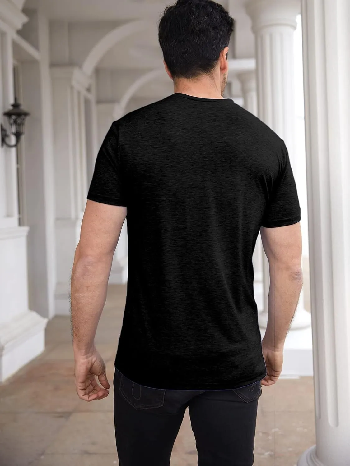 Aoysky Men's Short Sleeve T-Shirts Casual Crew Neck Tee Shirt Summer Soft Tops