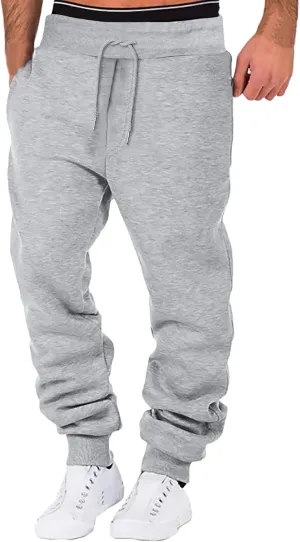 Baggy Jeans Men Winter High Street Fashion Leisure Loose Sports Running Solid Color Lace Up Pants Sweater Pants para