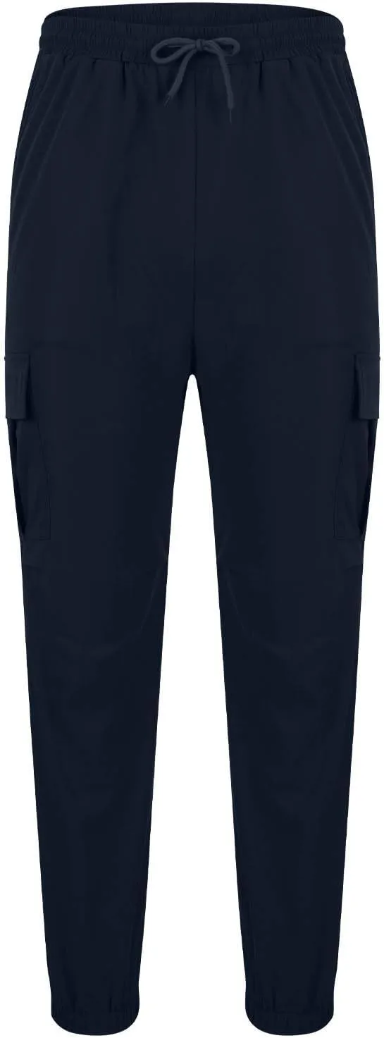 Bidobibo Cargo Pants for Men Slim Fit Elastic Waist Drawstring Pants Multi-Pocket Cargo Pants Ripstop Tactical Pants 2024