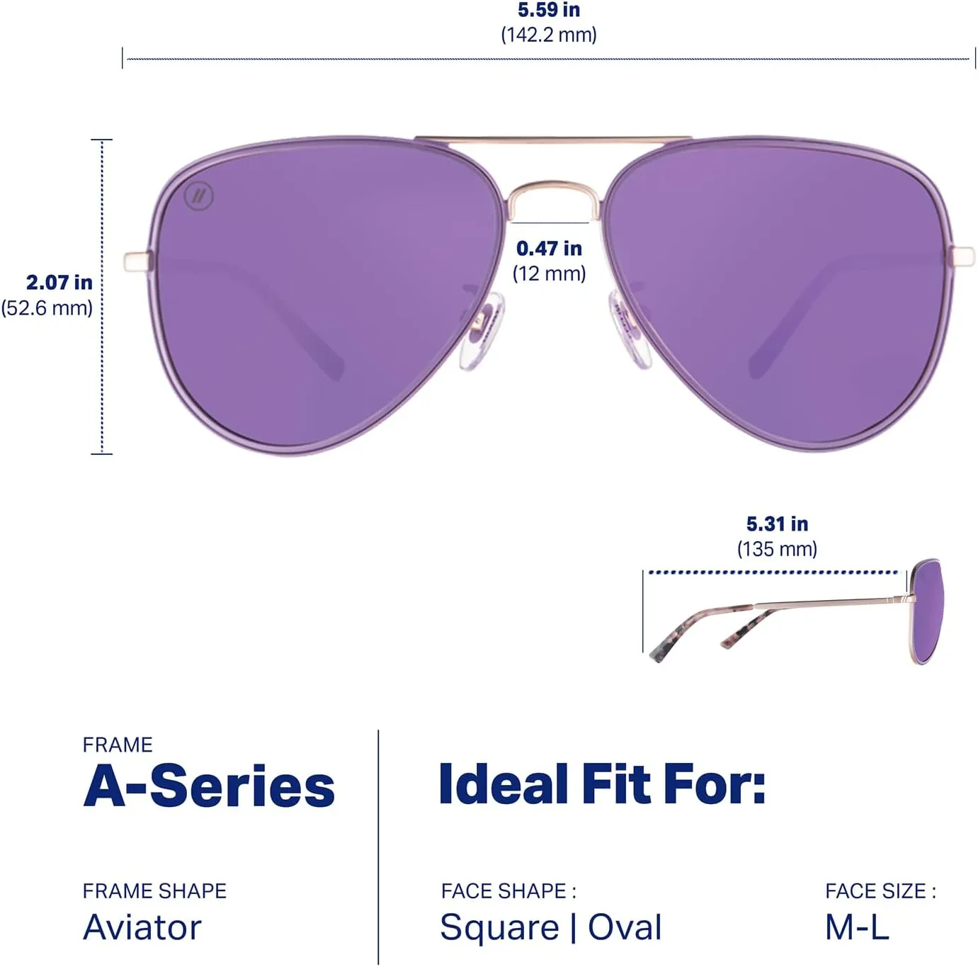 Blenders Eyewear A Series – Aviator Style Polarized Sunglasses – 100% UV Protection – For Men & Women