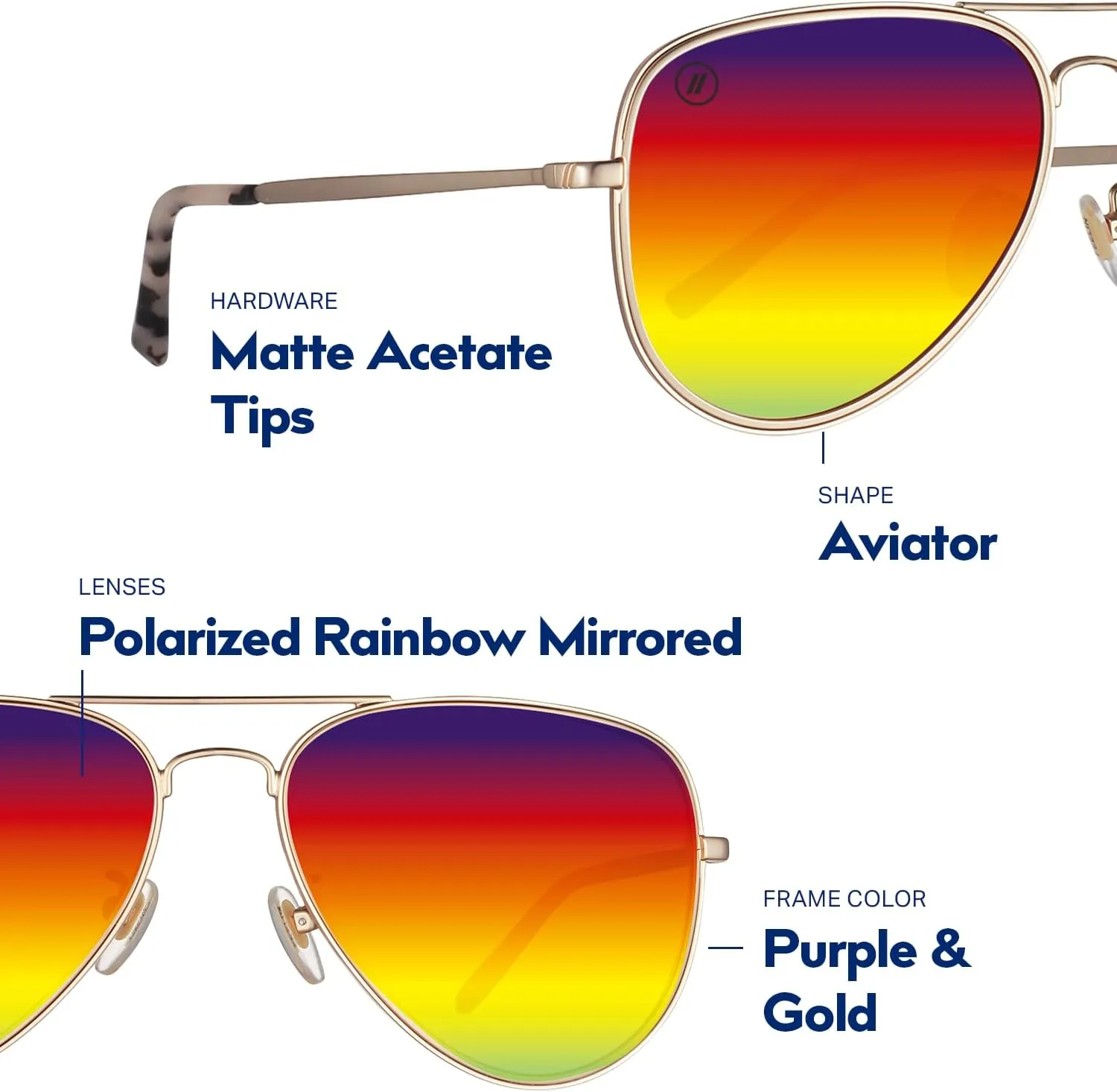 Blenders Eyewear A Series – Aviator Style Polarized Sunglasses – 100% UV Protection – For Men & Women