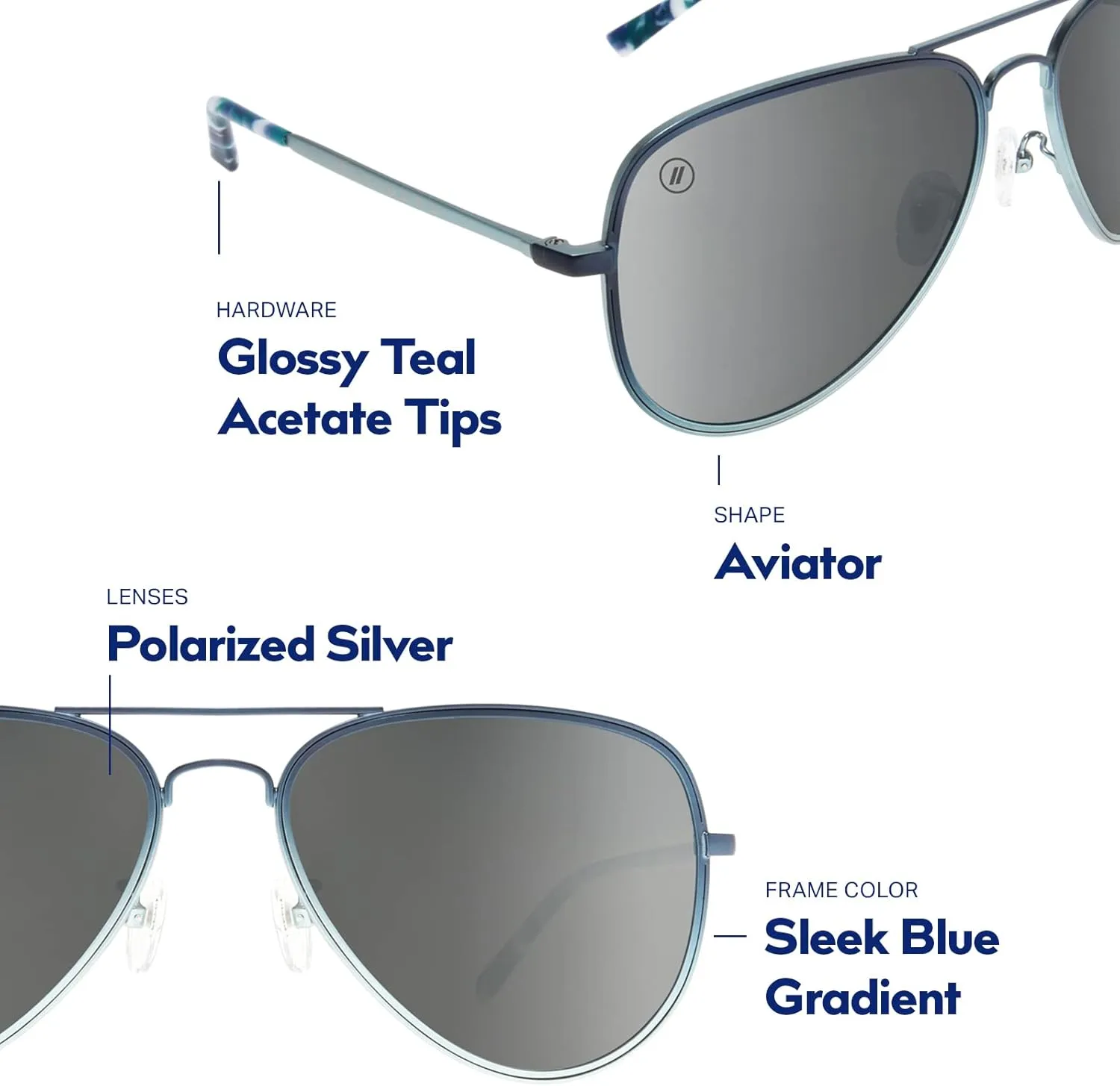 Blenders Eyewear A Series – Aviator Style Polarized Sunglasses – 100% UV Protection – For Men & Women