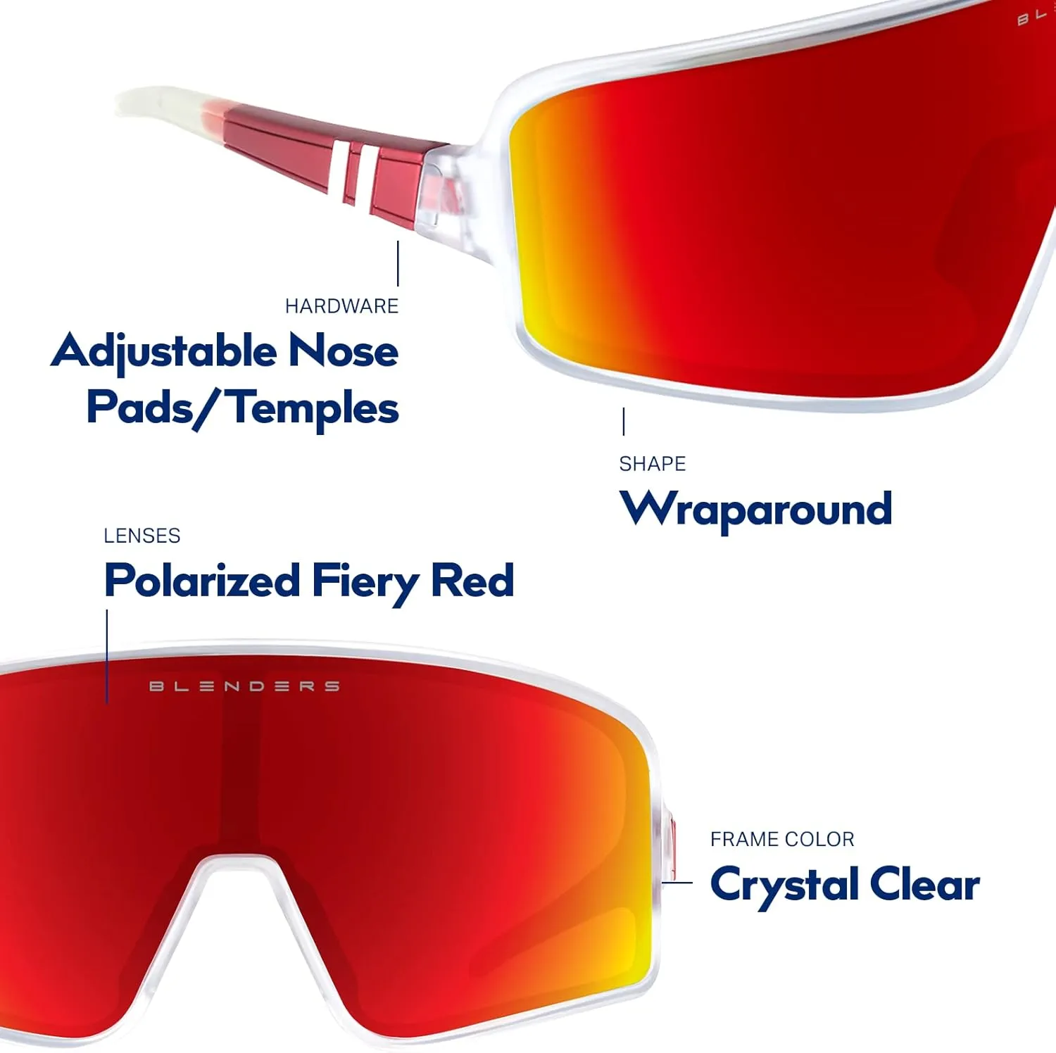 Blenders Eyewear Eclipse X2– Polarized Sunglasses – Wrap-Around Lens – 100% UV Protection – For Men & Women