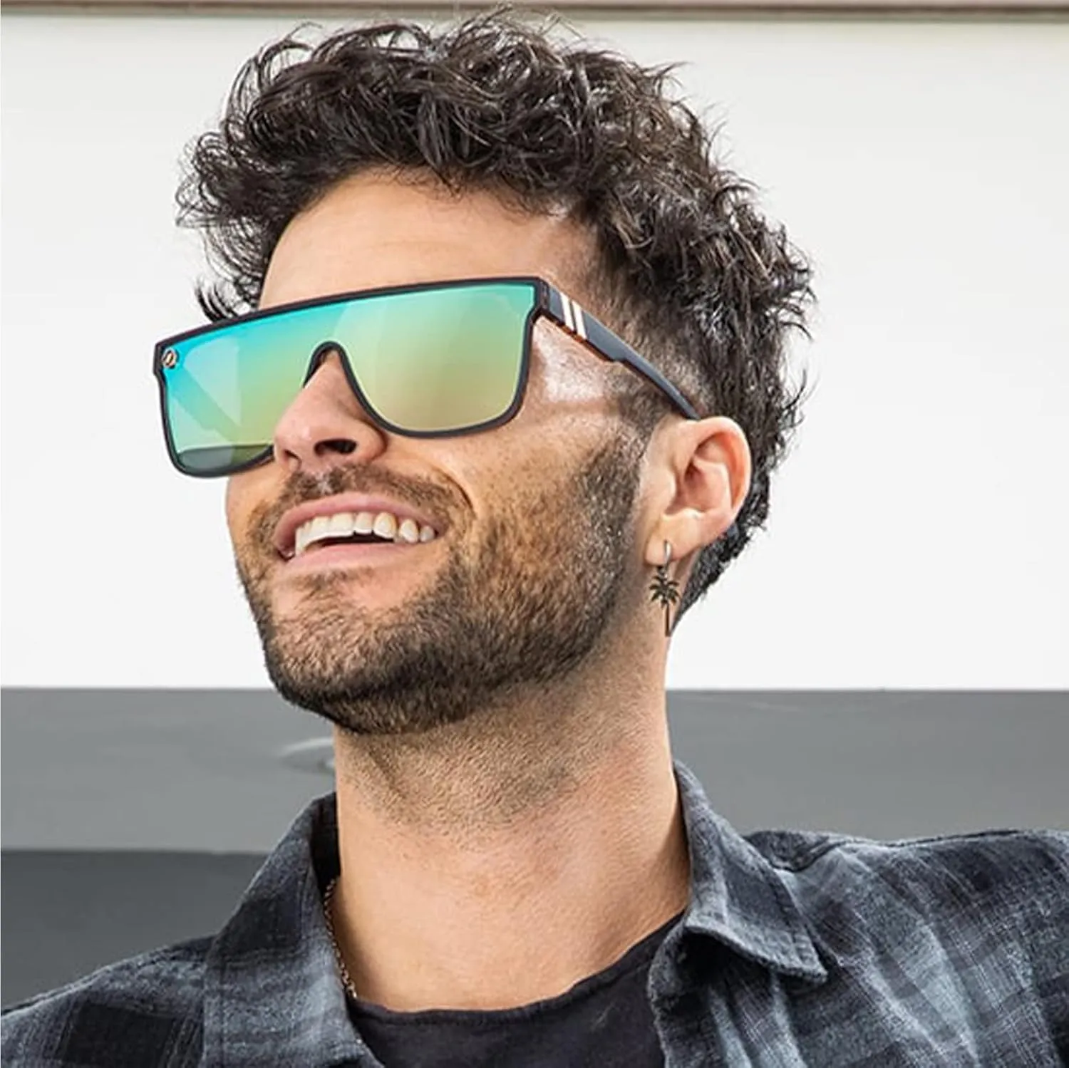 Blenders Eyewear SciFi – Polarized Sunglasses – Single-Lens with a Flat-Top Design – 100% UV Protection – For Men & Women
