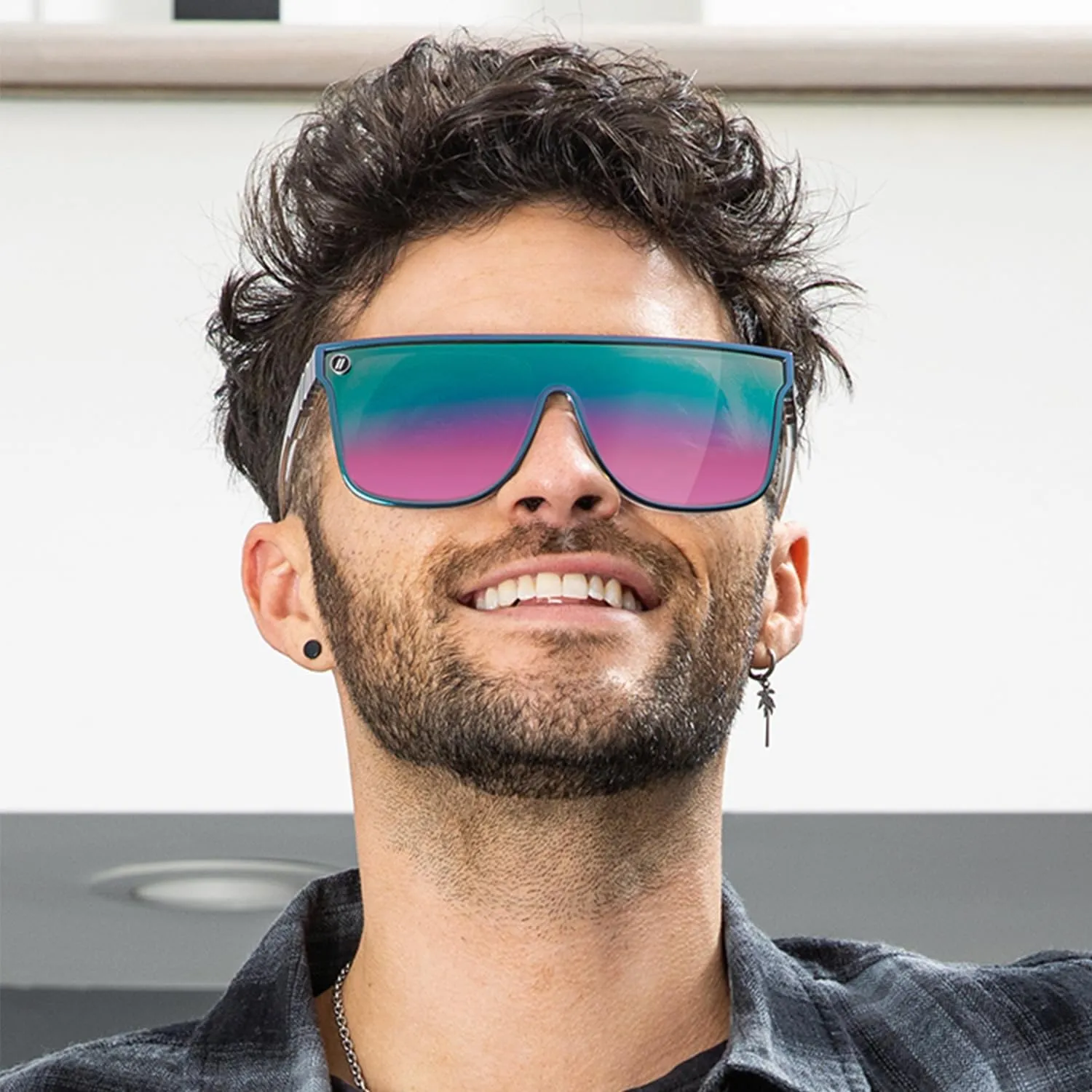 Blenders Eyewear SciFi – Polarized Sunglasses – Single-Lens with a Flat-Top Design – 100% UV Protection – For Men & Women
