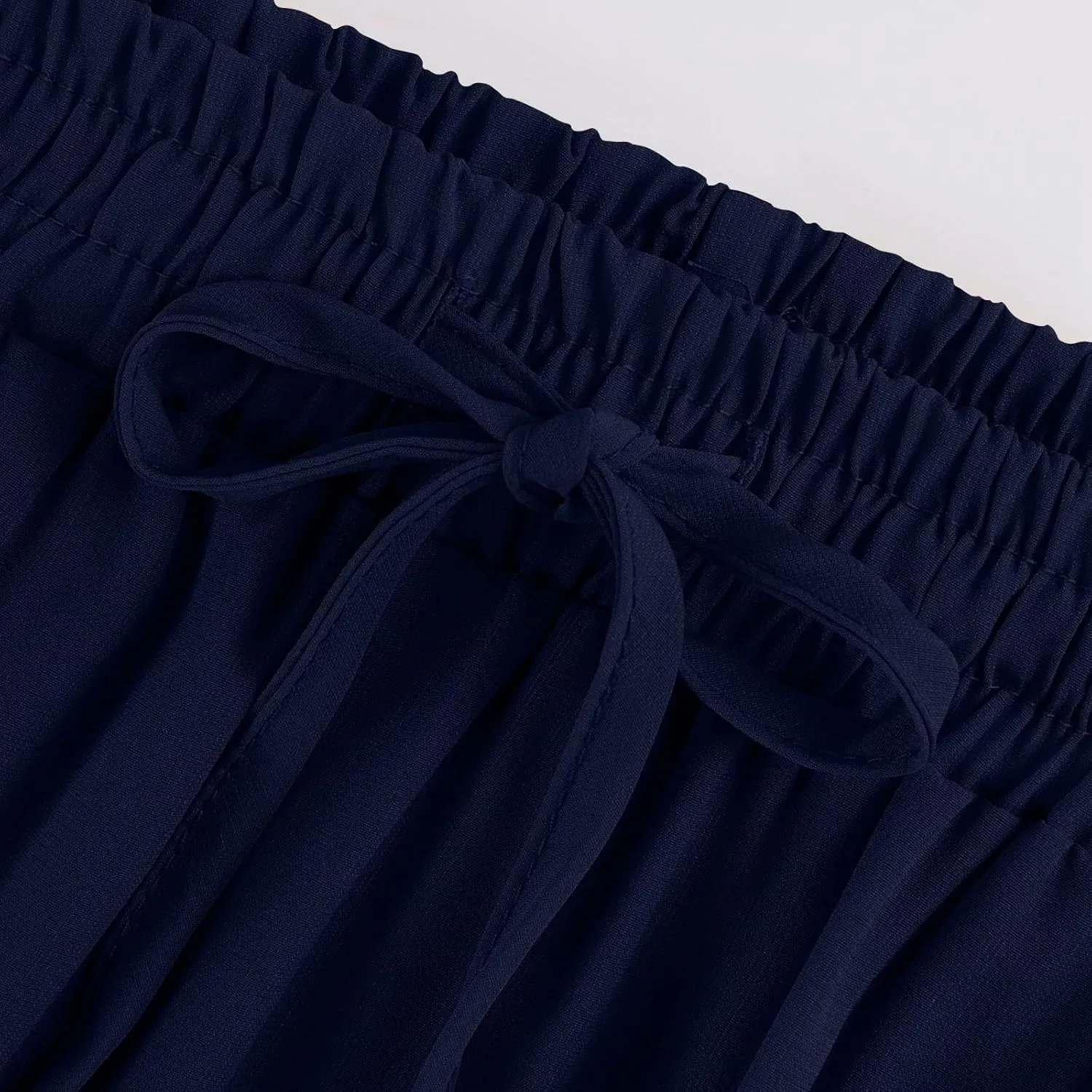 Boho Maxi Skirts for Women Casual Summer Tie Elastic High Waisted Long Skirts Flowy Ruffle Pleated Skirt with Pockets