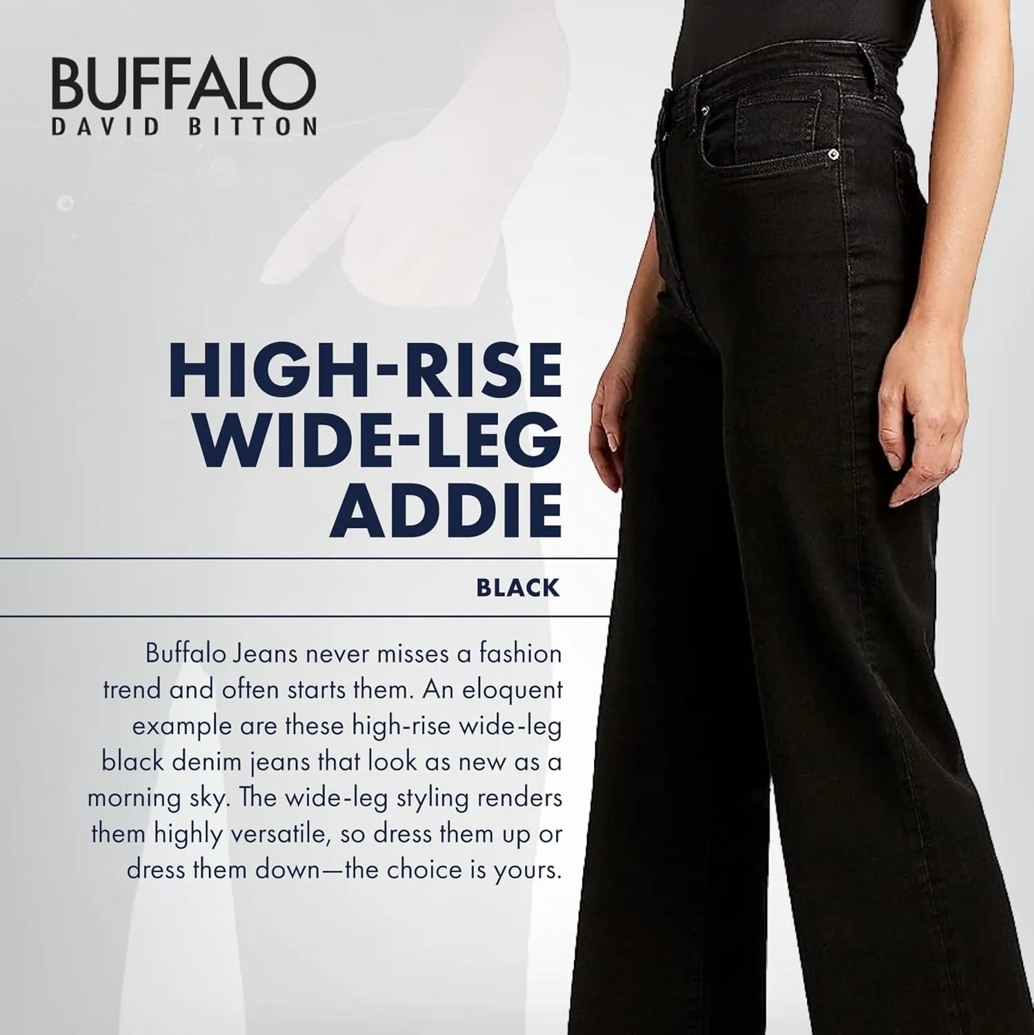 Buffalo David Bitton Women's Addie High Rise Wide Leg Jeans