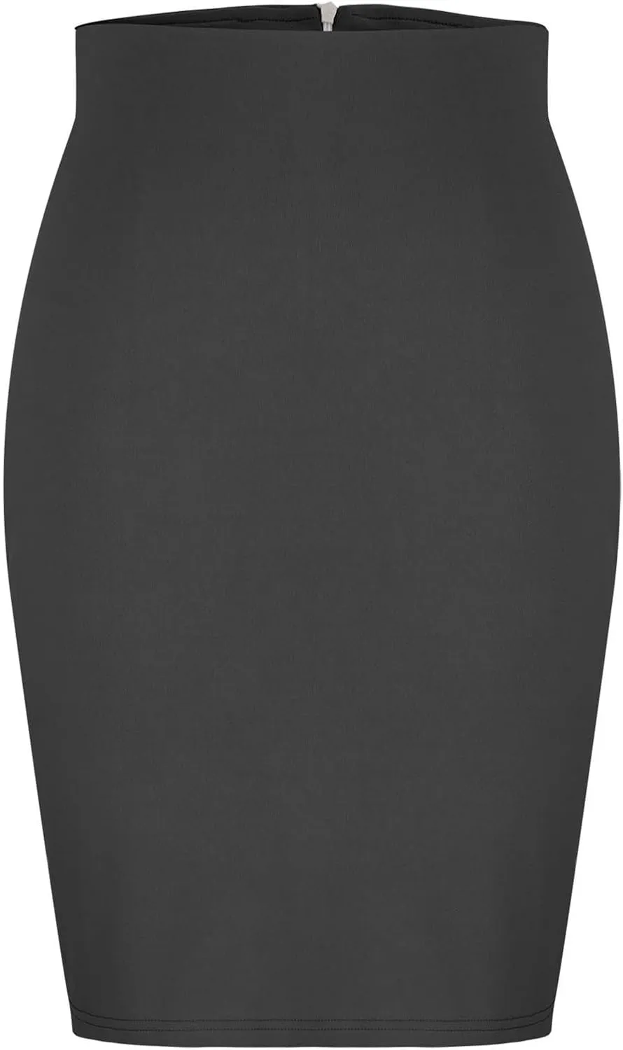 Business Pencil Skirt for Women 2025 Fashion Solid Color Elastic Waist Bodycon Skirts Casual Light Office Work Skirt
