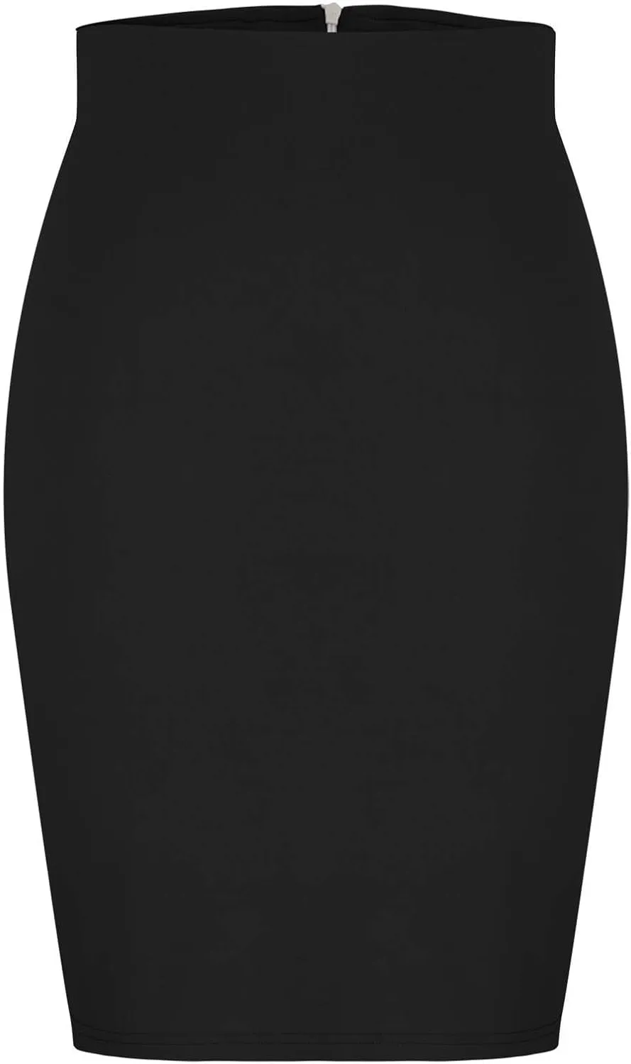 Business Pencil Skirt for Women 2025 Fashion Solid Color Elastic Waist Bodycon Skirts Casual Light Office Work Skirt