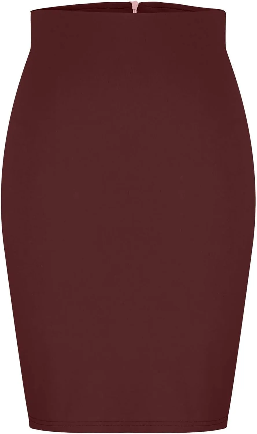Business Pencil Skirt for Women 2025 Fashion Solid Color Elastic Waist Bodycon Skirts Casual Light Office Work Skirt