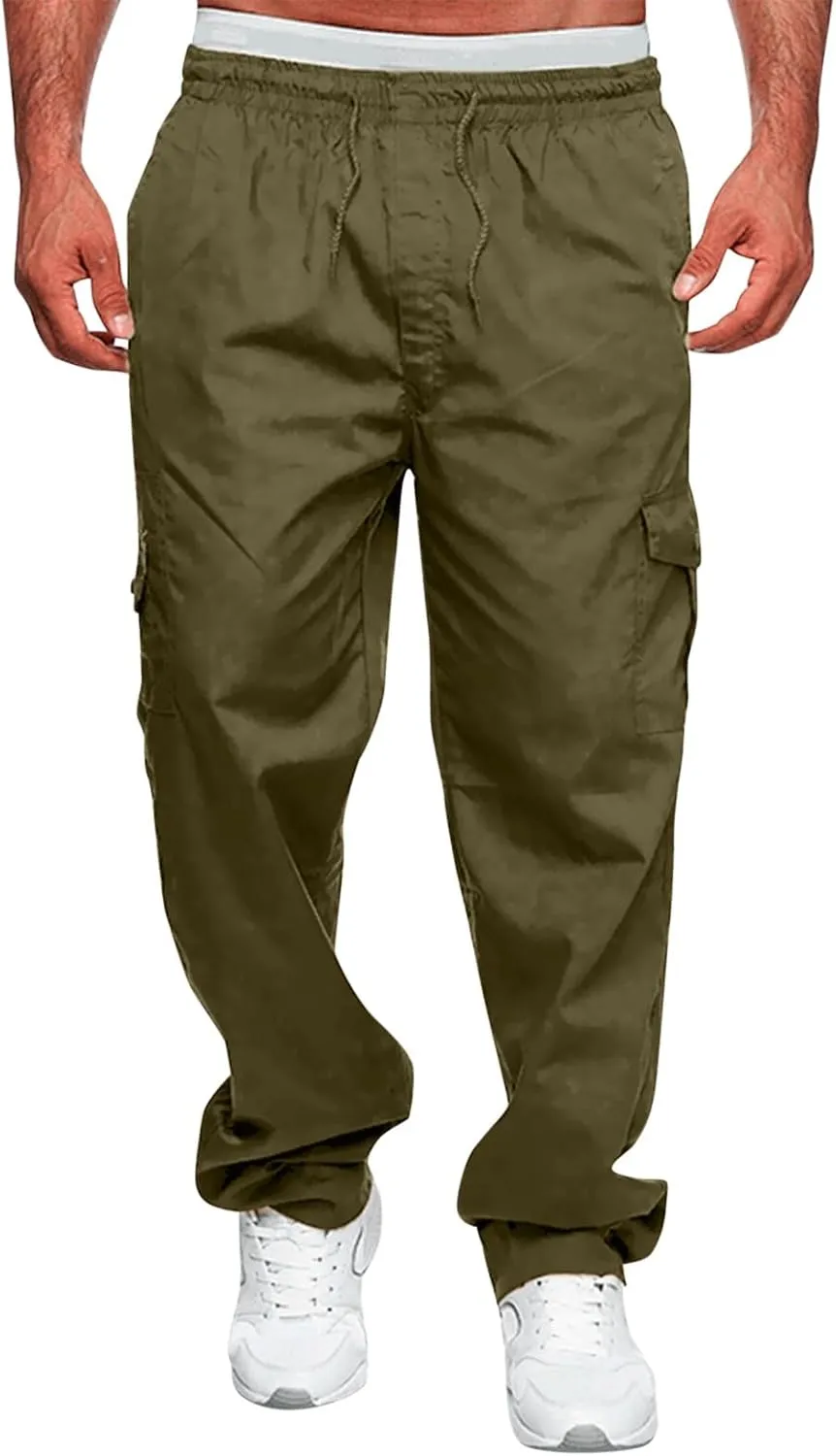 Cargo Pants for Men Relaxed Fit Mens Cargo Pants Casual Jogger Drawstring Workout Running Cargo Pants for Men Trouser