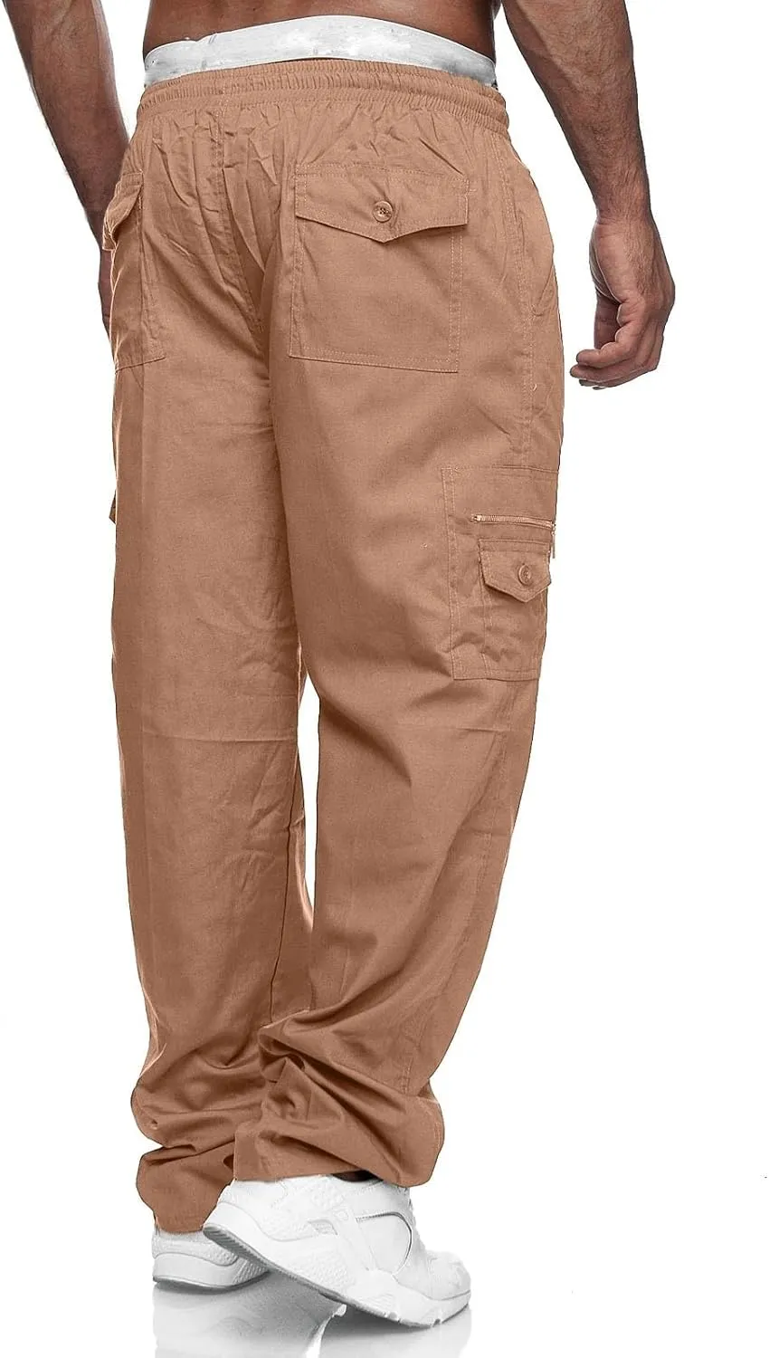 Cargo Pants for Men Relaxed Fit Mens Cargo Pants Casual Jogger Drawstring Workout Running Cargo Pants for Men Trouser