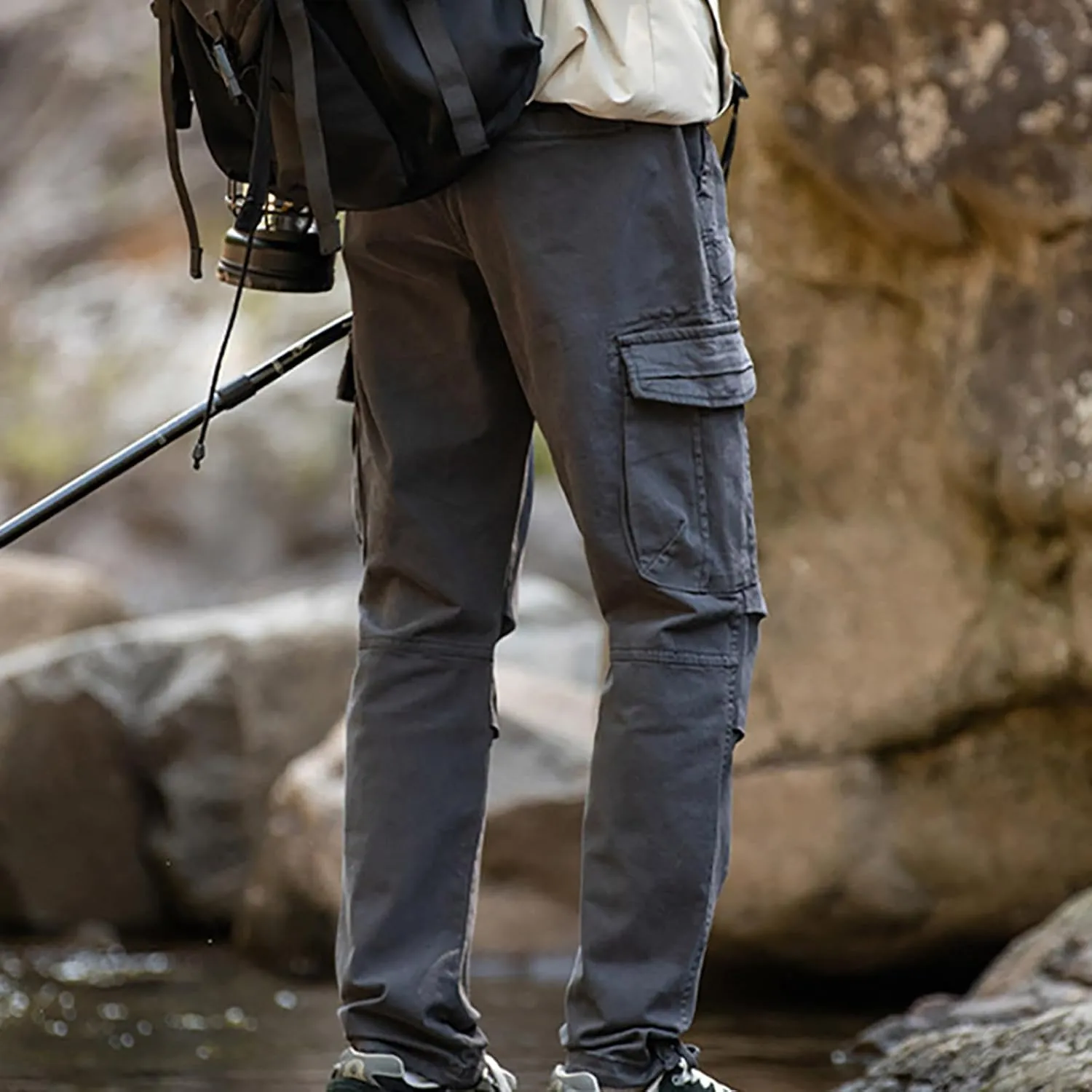 Cargo Pants for Men Work Flexible High Stretch Multi-Pocket Durable Cargo Pants Elastic Waist Tactical Pants 2024