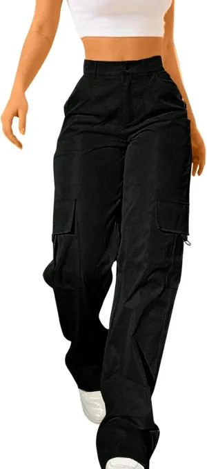 Cargo Pants for Women High Waisted Casual Wide Leg Pants Baggy Stretchy Wide Leg Y2K Streetwear with Pockets