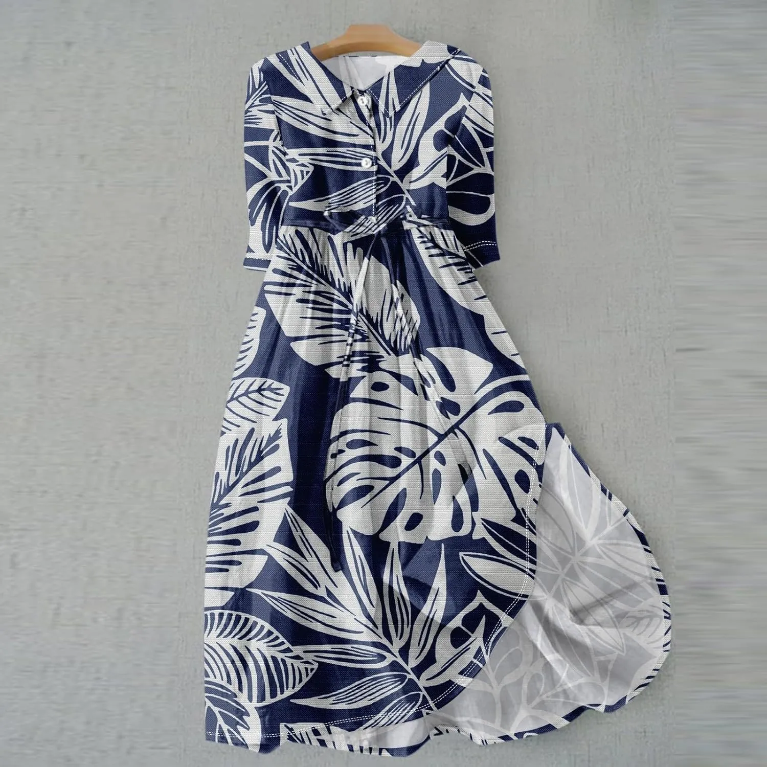 Casual Dresses for Women Short Sleeve Strappy Swing Dress Plus Size Summer Dresses Button Up Party Midi Dress 2024