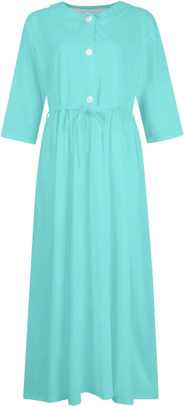Casual Dresses for Women Short Sleeve Strappy Swing Dress Plus Size Summer Dresses Button Up Party Midi Dress 2024