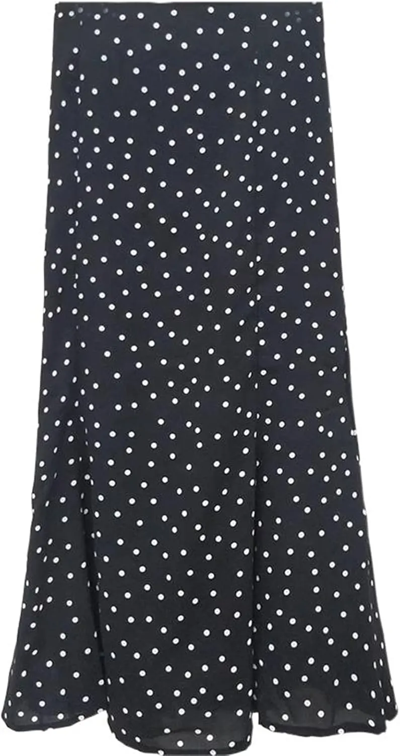 Chiffon Hong Kong-Style Skirt for Women,Summer,high-Waist A-line mid-Length Pencil Skirt