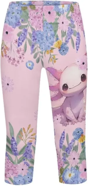 Children's Three-Quarter Yoga Leggings,Kids Teen Workout Cropped Leggings High Waisted Stretch Active Tights