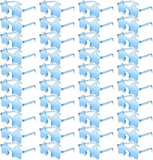 Cindeer 40 Pairs Rimless Star Shape Sunglasses Colorful Transparent Sunglasses Pentagram Glasses for Party