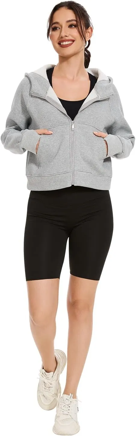 Cosy Pyro Womens Zip Up Hoodies Fleece Jackets Long Sleeve Sweatshirts Fall Fashion Outfits 2025