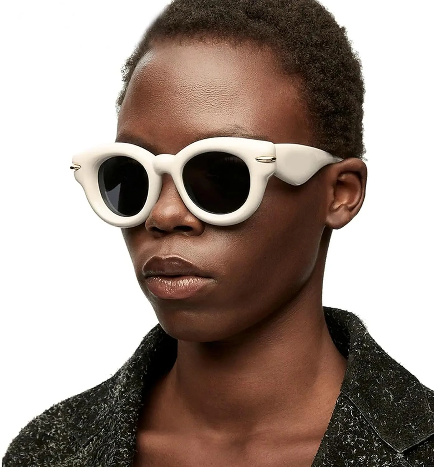 COTIA Cute Inflated Round Sunglasses Women Men 2023 Y2K Punk Cat Eye Sun Glasses Vintage Eyewear