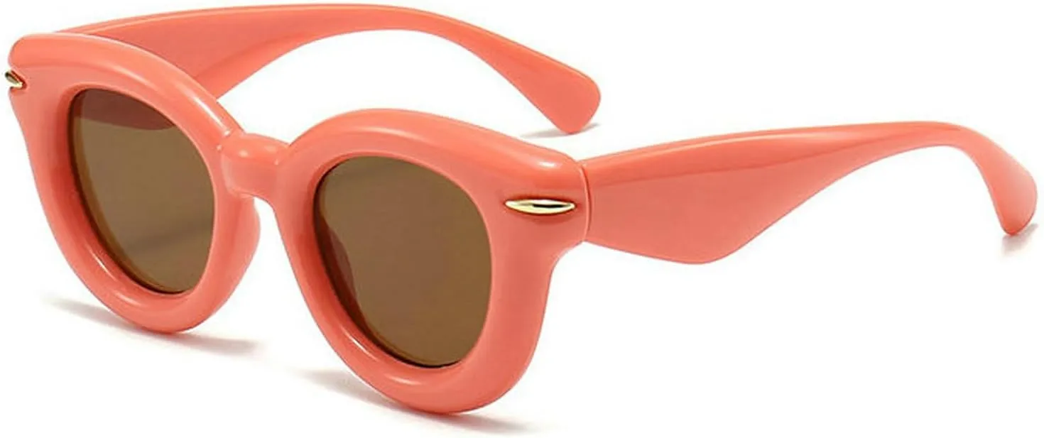 COTIA Cute Inflated Round Sunglasses Women Men 2023 Y2K Punk Cat Eye Sun Glasses Vintage Eyewear