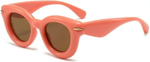 COTIA Cute Inflated Round Sunglasses Women Men 2023 Y2K Punk Cat Eye Sun Glasses Vintage Eyewear