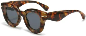 COTIA Cute Inflated Round Sunglasses Women Men 2023 Y2K Punk Cat Eye Sun Glasses Vintage Eyewear