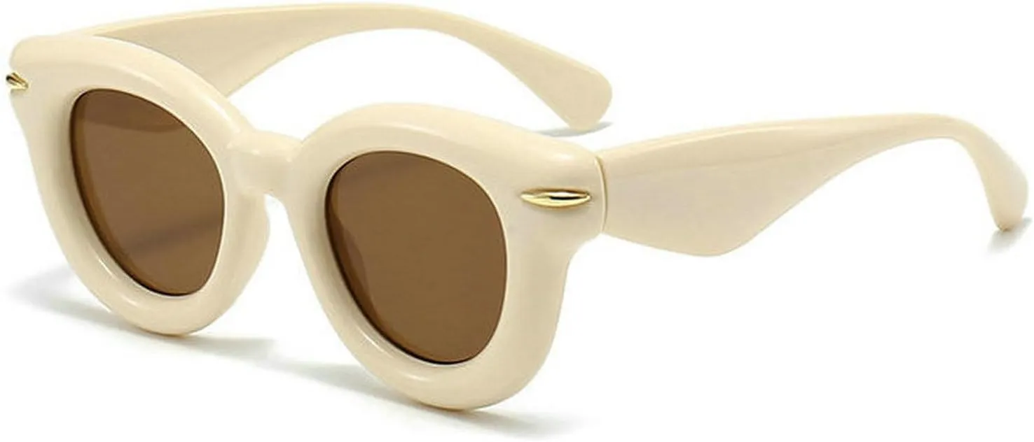 COTIA Cute Inflated Round Sunglasses Women Men 2023 Y2K Punk Cat Eye Sun Glasses Vintage Eyewear