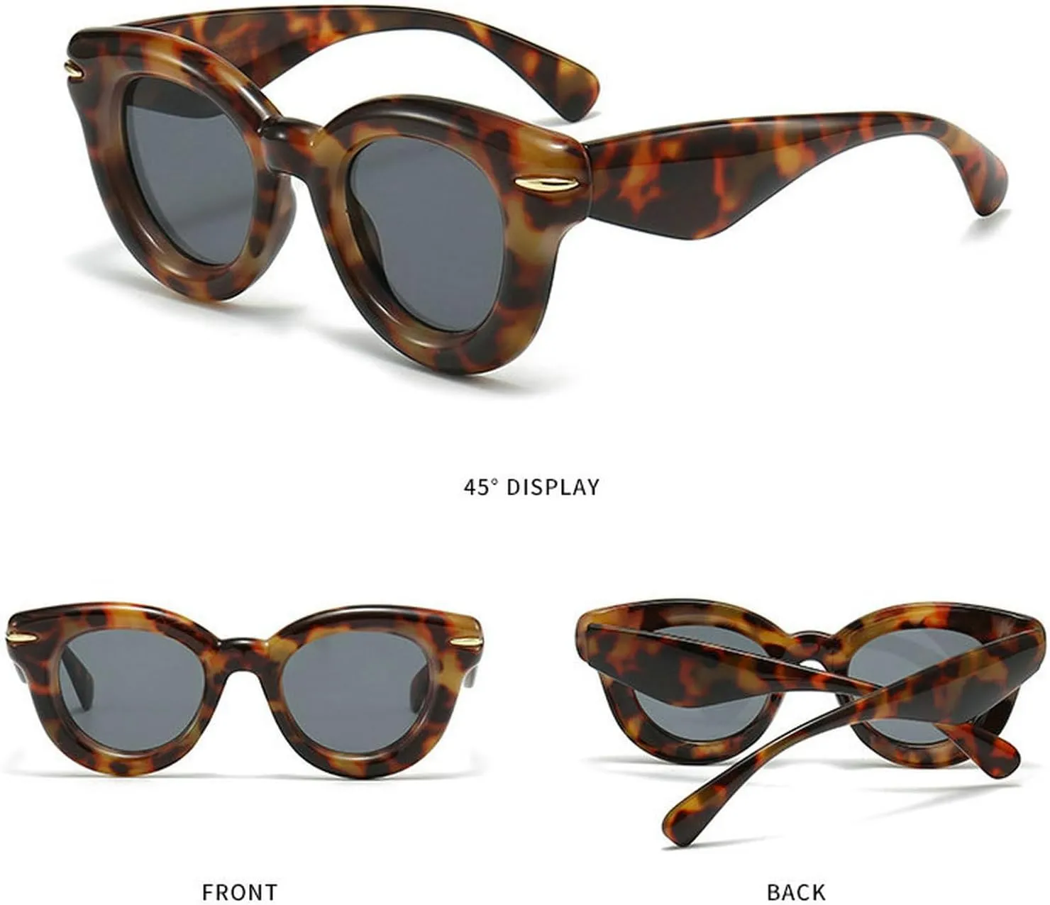 COTIA Cute Inflated Round Sunglasses Women Men 2023 Y2K Punk Cat Eye Sun Glasses Vintage Eyewear
