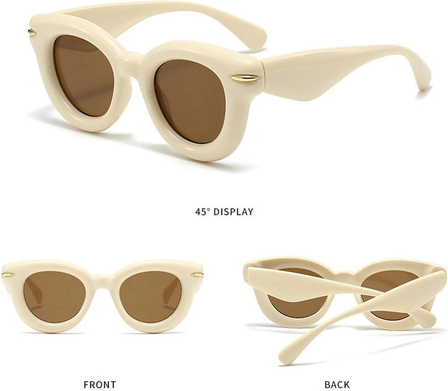 COTIA Cute Inflated Round Sunglasses Women Men 2023 Y2K Punk Cat Eye Sun Glasses Vintage Eyewear