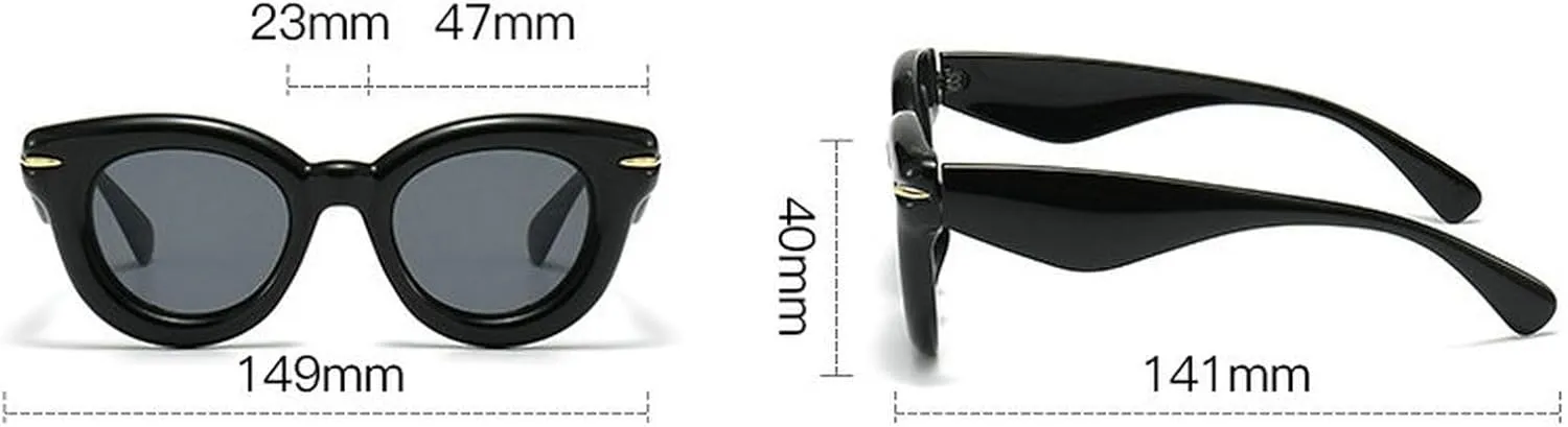 COTIA Cute Inflated Round Sunglasses Women Men 2023 Y2K Punk Cat Eye Sun Glasses Vintage Eyewear
