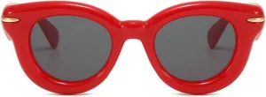 COTIA Round Cat Eye Sunglasses Cute Inflated for Women Men Punk Rivets Vintage Cateye Sun Glasses Eyewear W35