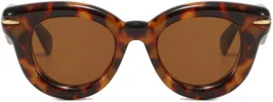 COTIA Round Cat Eye Sunglasses Cute Inflated for Women Men Punk Rivets Vintage Cateye Sun Glasses Eyewear W35